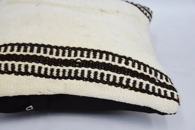 Home Decor Pillow, Pillow Sham, 12x12 White Cushion Case, Turkish Pillow, Chair Pillow Cover, Oriental Pillow, Handmade Kilim Cushion - 5
