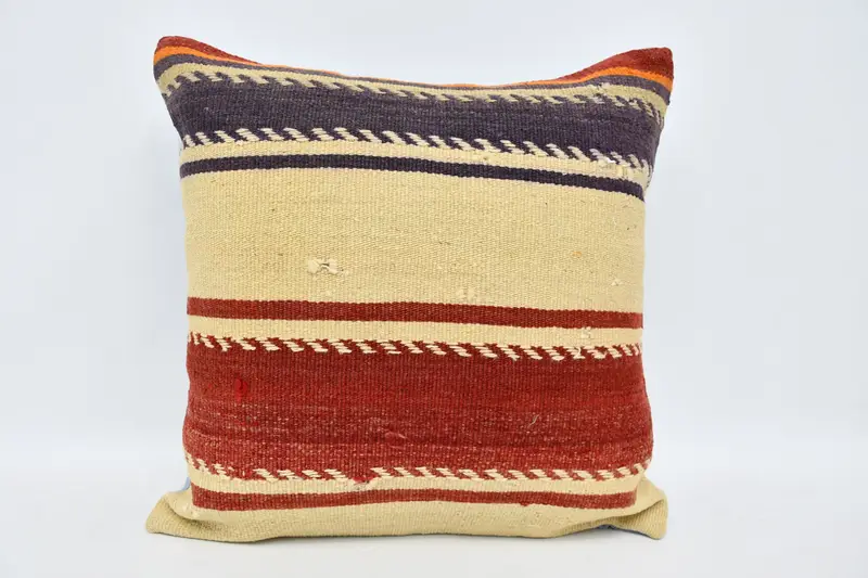 Nomadic Cushion, Boho Pillow, Vintage Pillow, Garden Cushion Cover, Interior Designer Pillow, 20x20 Beige Pillow Cover, Cushion - 1
