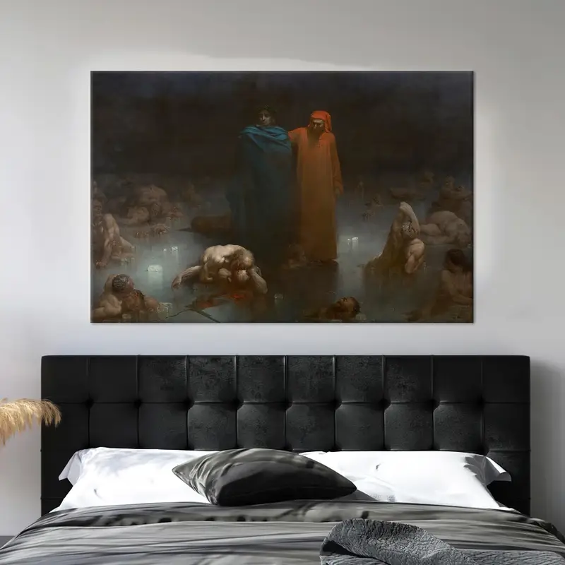 モダンな抽象キャンバス: ギュスターヴ・ドレのヴィジョンを鮮やかなプリントで表現