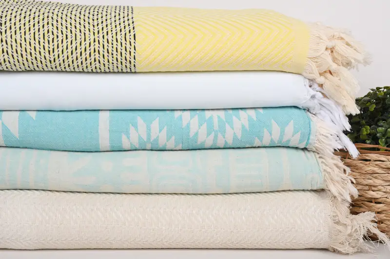 80x60 Cotton Set of 5 Towel, Turkish Blanket, Extra Large Tablecloth, Wedding Favors, Personalized Gift For Her, Woven Blanket, Shower Curtain - 3