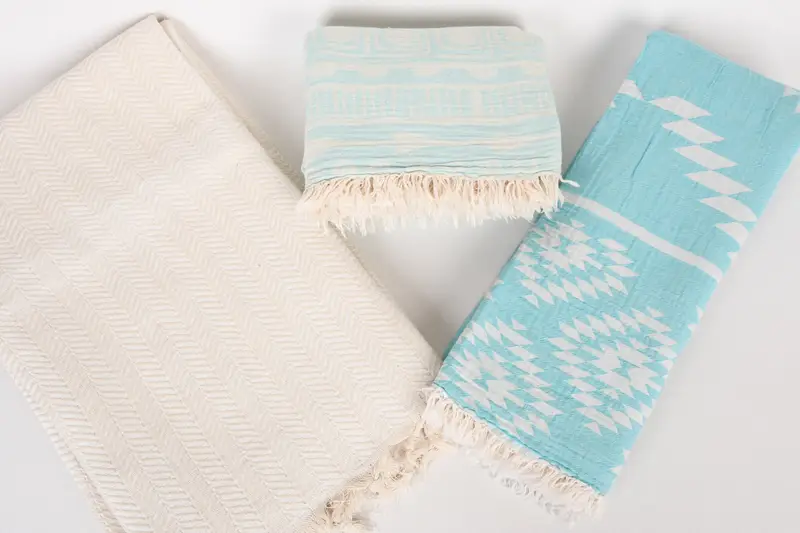 80x60 Cotton Set of 5 Towel, Turkish Blanket, Extra Large Tablecloth, Wedding Favors, Personalized Gift For Her, Woven Blanket, Shower Curtain - 7