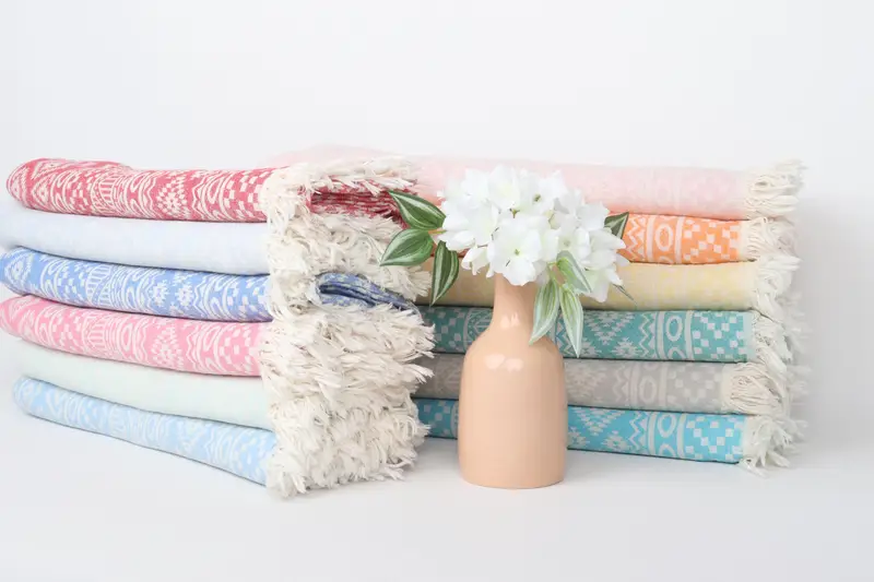 68x36 Cotton Geometric Towel, Bachelorette Party Decorations, Travel towel, Bridal Shower Favors, Turkish Towel Personalized, Welcome Wedding Gift - 3
