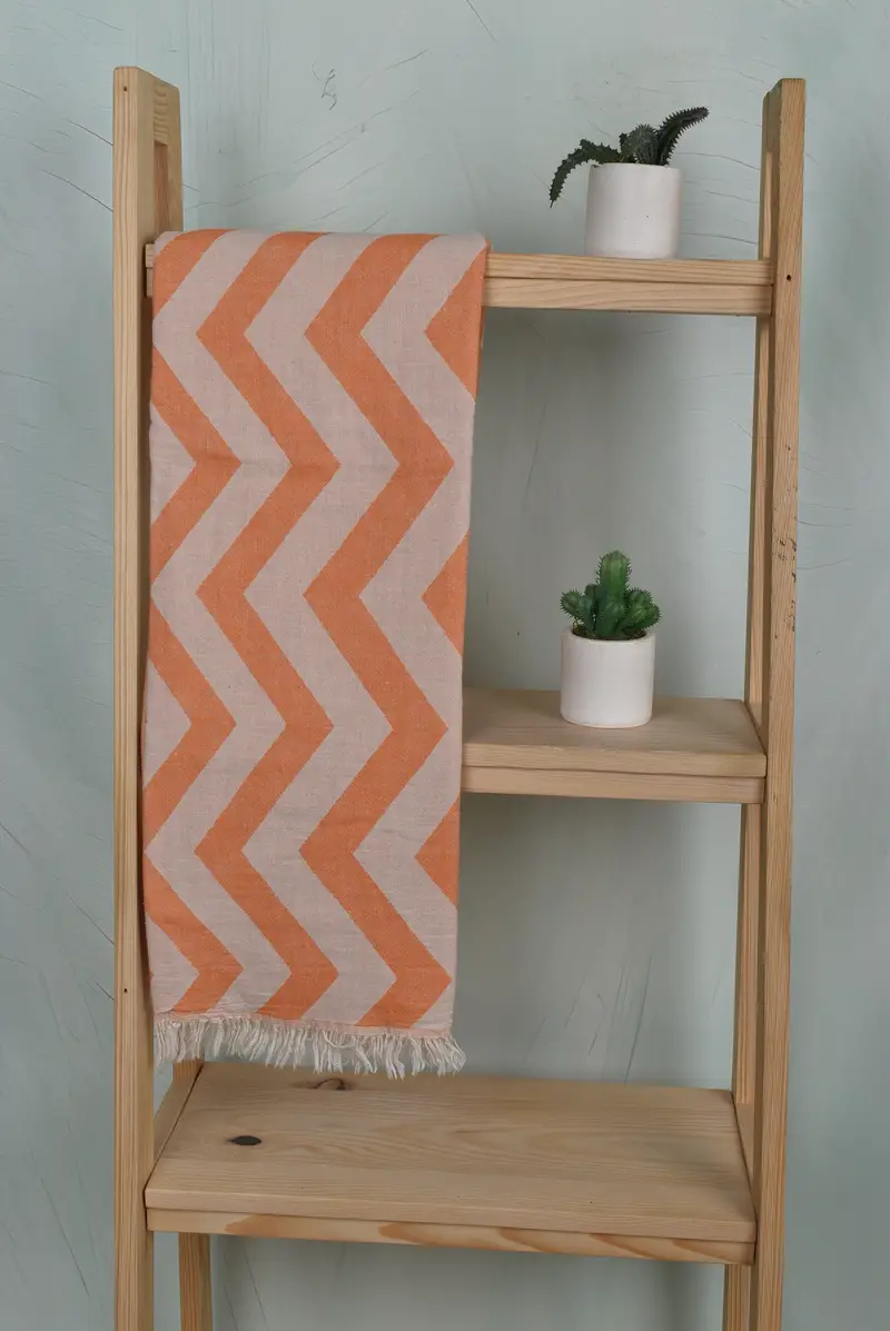 Quick-dry peshtemal, Personalized Beach Towel, Large Beach Towel Personalized, 70x40 Cotton Zigzag Design Towel, Bridesmaid Gift, House Warming Gift - 8
