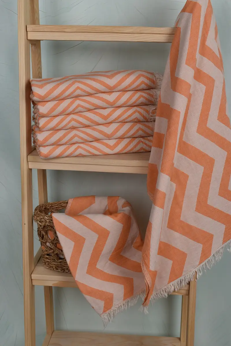 Quick-dry peshtemal, Personalized Beach Towel, Large Beach Towel Personalized, 70x40 Cotton Zigzag Design Towel, Bridesmaid Gift, House Warming Gift - 3