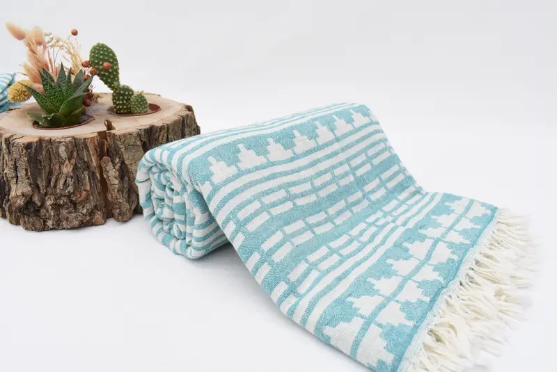 70x40 Linen Kilim Design Towel, Spa Towel, Bachelorette Party Gifts Bridesmaids, Monogrammed Beach Towel, Wedding Gift, Gift For Coworker - 6