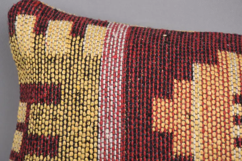 Outdoor Patio Cushion Cover, Kilim Pillow, Pillow Case, Morroccon Kilim Cushion Pillow, 8x16 Red Pillow, Gift Pillow, Vintage Pillow - 5