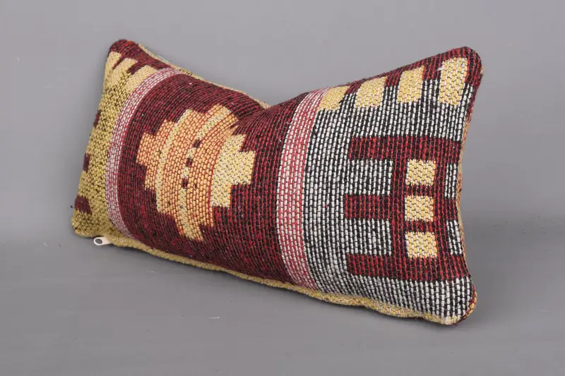 Outdoor Patio Cushion Cover, Kilim Pillow, Pillow Case, Morroccon Kilim Cushion Pillow, 8x16 Red Pillow, Gift Pillow, Vintage Pillow - 3