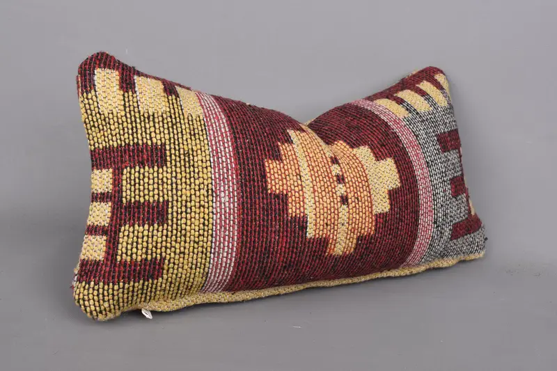 Outdoor Patio Cushion Cover, Kilim Pillow, Pillow Case, Morroccon Kilim Cushion Pillow, 8x16 Red Pillow, Gift Pillow, Vintage Pillow - 2