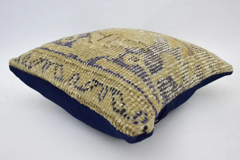 Pillow for Couch, Antique Pillows, Cotton Cushion Cover, Retro Throw Pillow, Vintage Kilim Throw Pillow, 14x14 Beige Cushion Case, Pillow - 6