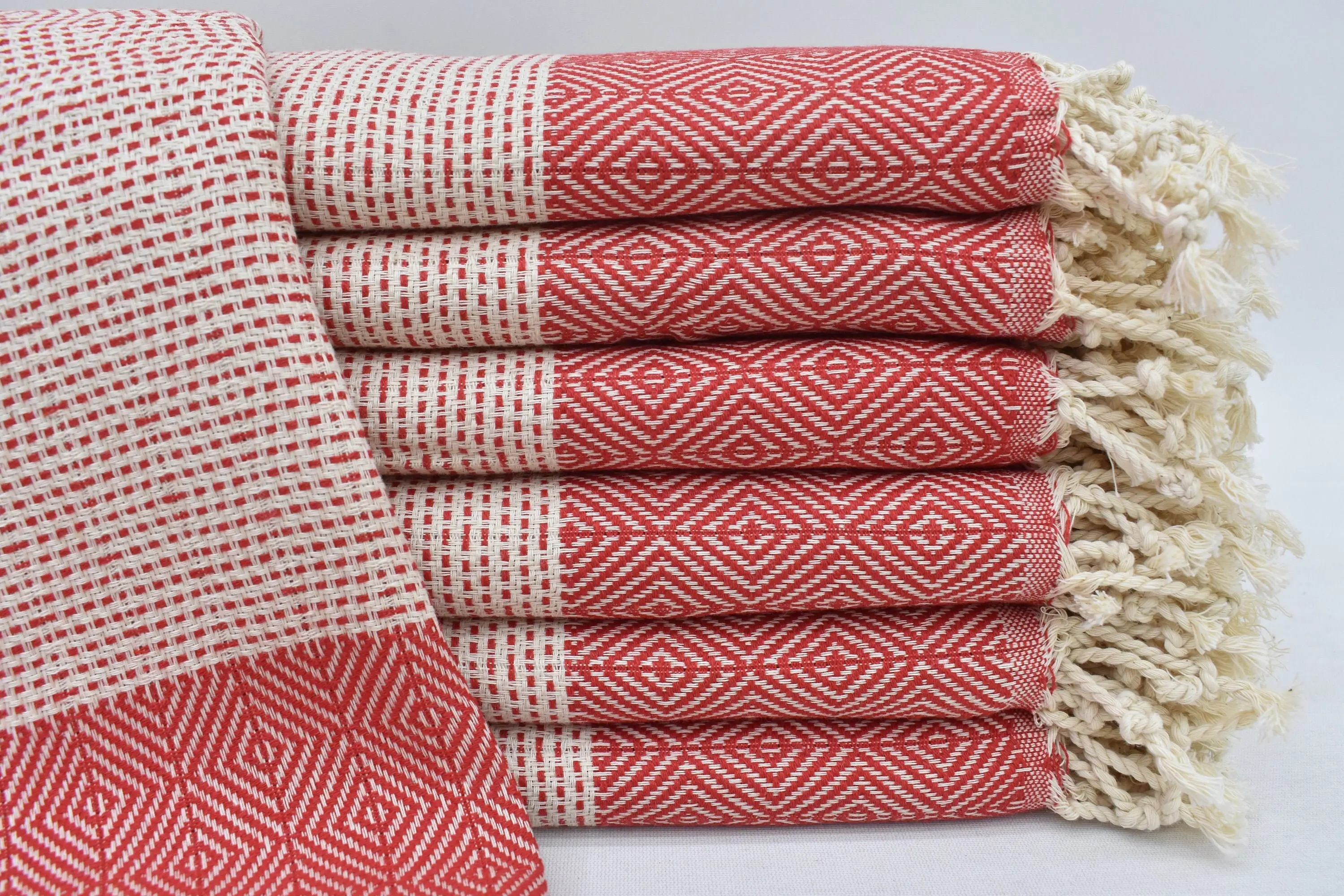 Red Diamond Dish Towel Organic Cotton Personalized, 36x18 Inches - 1