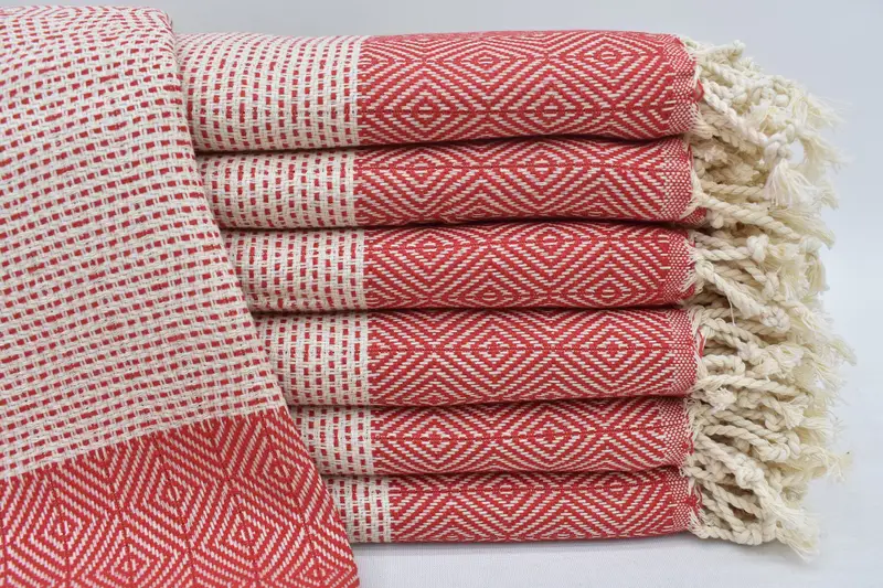 Red Diamond Dish Towel Organic Cotton Personalized, 36x18 Inches