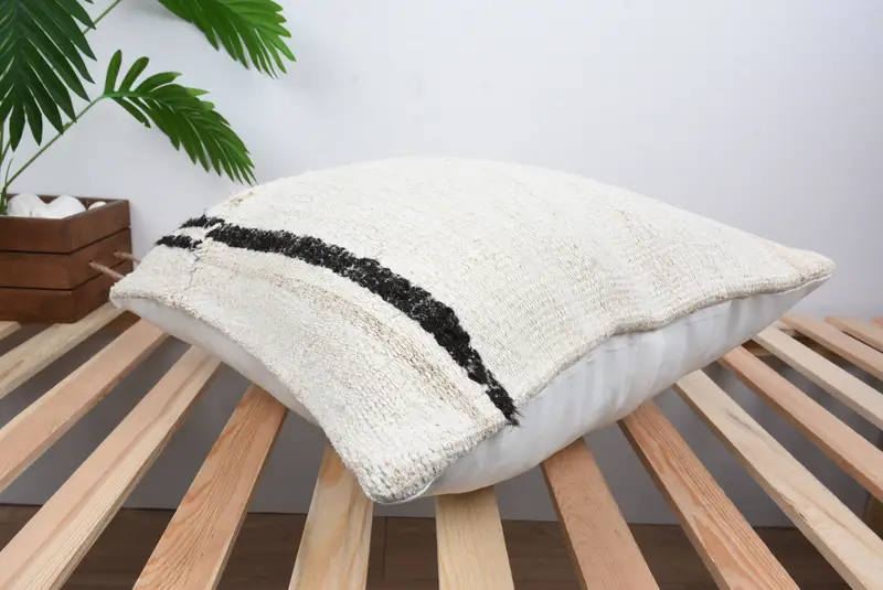 Home Decor Pillow, Vintage Kilim Throw Pillow, Bright Pillow Cover, Farmhouse Pillow, 20x20 White Cushion Cover, Pillow for Sofa, Pillow - 6