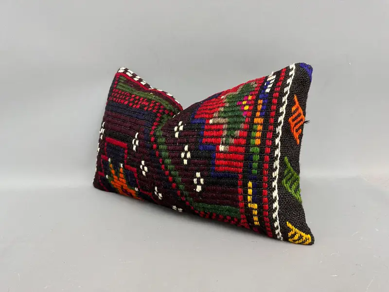 Boho Pillow Sham Cover, Gift Pillow, Decorative Pillow Cover, Home Decor Pillow, Pillow, 12x20 Red Pillow Cover, Wool Kilim Pillow Pillow Case - 3