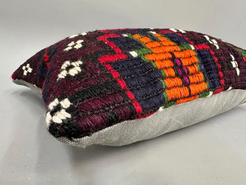 Boho Pillow Sham Cover, Gift Pillow, Decorative Pillow Cover, Home Decor Pillow, Pillow, 12x20 Red Pillow Cover, Wool Kilim Pillow Pillow Case - 6