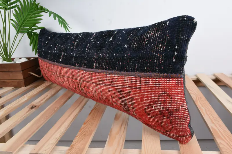 Kilim Pillow Cover, Kilim Cushion Sham, Cushion Cover, 12x36 Red Pillow Sham, Interior Designer Pillow, Kilim Rug Pillow Case - 5