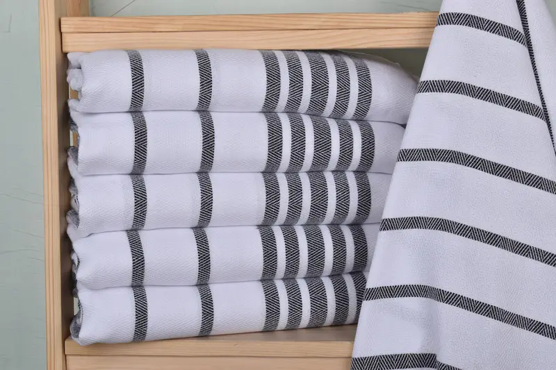 Travel Towel, 36x24 Cotton Herringbone Towel, Small Towel, Personalized Gift, First Wedding Anniversary Gift, Custom Hand Towel, Monogram Hand Towel - 2
