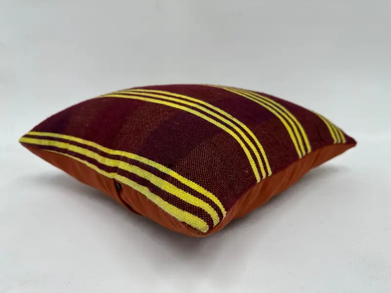 Türkischer Kilim -Kissen, Yoga -Kissen, Quadratwurfkissenbezug, Kissenbezüge, Vintage -Kissen, 16x16 Rote Kissenbezüge, handgefertigtes Kilimkissen - 6