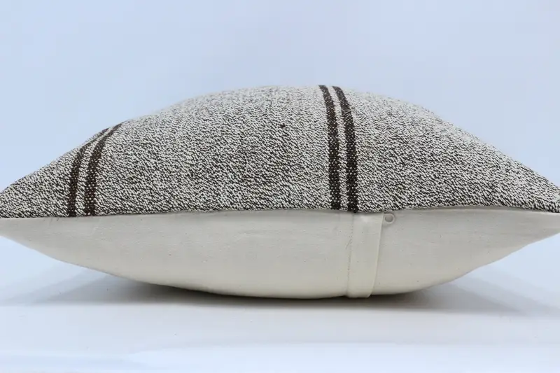 Ethnical Kilim Rug Pillow, Aesthetic Pillow Cover, Kilim Cushion Sham, Pillow Case, 20x28 Brown Pillow Sham, Interior Designer Pillow - 5