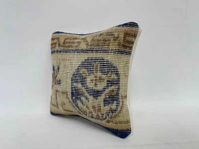 Boho Pillow, Pillow for Couch, 12x12 Beige Pillow Cover, Kilim Pillow Cover, Pillow Cover, Vintage Pillow Case, Ethnic Pillow Cover Pillow Case - 4