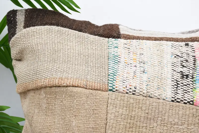 Kilim Cushion Sham, Morroccon Kilim Cushion Cushion, Interior Designer Pillow, 20x20 Brown Pillow Case, Vintage Kilim Throw Pillow, Pillow Cover - 2