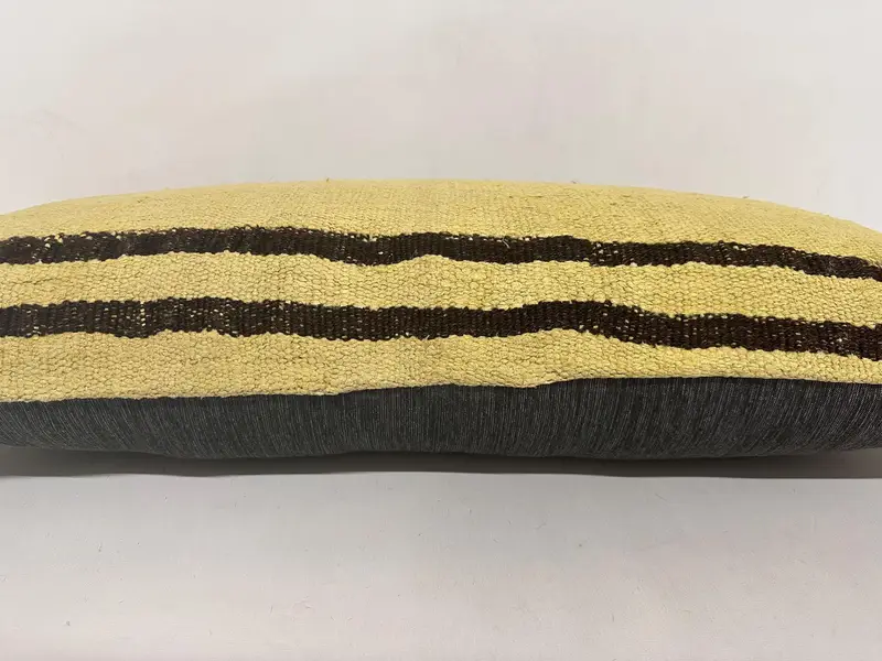 Throw Kilim Pillow, Pillow, Decorative Throw Pillow, Turkish Kilim Pillow, Natural Pillow Case, 16x36 Beige Cushion, Ethnical Kilim Rug Pillow - 5