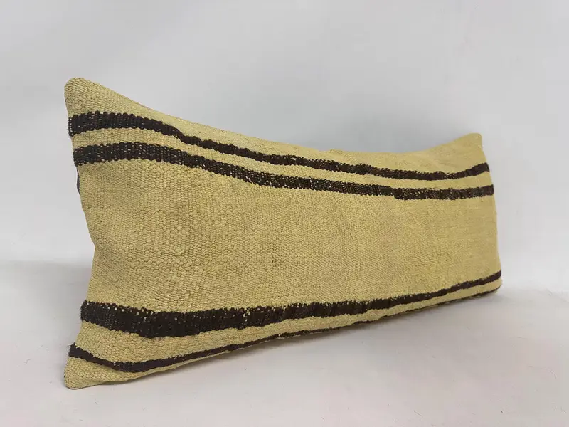 Throw Kilim Pillow, Pillow, Decorative Throw Pillow, Turkish Kilim Pillow, Natural Pillow Case, 16x36 Beige Cushion, Ethnical Kilim Rug Pillow - 3