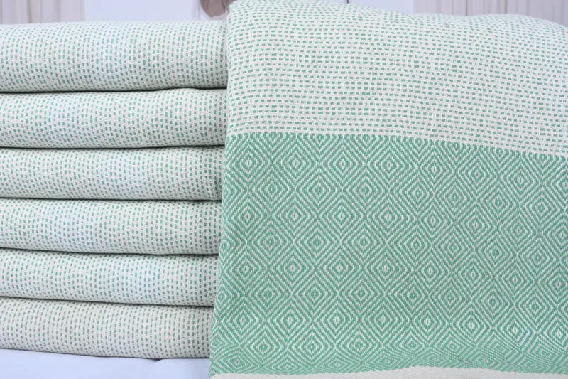 Bedspread Quenn, First Wedding Anniversary Gift, Bridesmaid Gifts, 104x80 Cotton Diamond Towel, Personalized Gifts, Turkish Bedcover, Bedspread - 3
