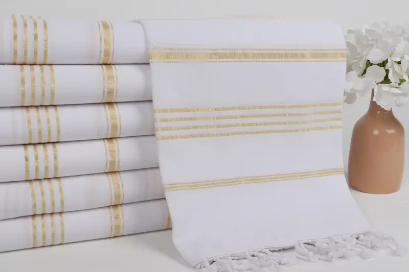 Absorbent towel, Handwoven Turkish Towel, Embroidery Towel, Unique Gift, Spa Towel, 70x40 Cotton Striped Towel, Turkish hand towel, Organic towel - 2