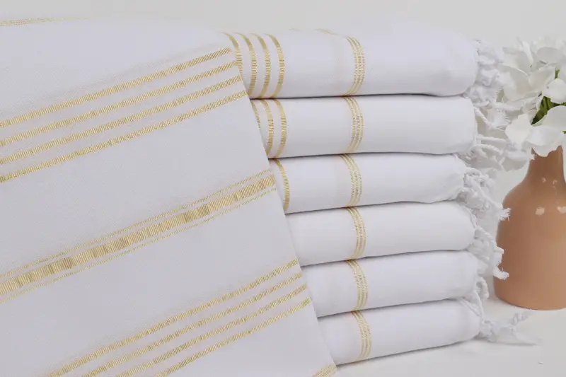 Absorbent towel, Handwoven Turkish Towel, Embroidery Towel, Unique Gift, Spa Towel, 70x40 Cotton Striped Towel, Turkish hand towel, Organic towel - 1