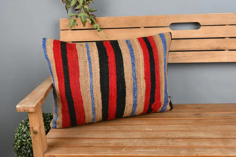Turkish Pillow, Gift Pillow, 16x24 Yellow Pillow Case, Sofa Pillow Cover, Ethnic Pillow Cover Cushion Cover, Cushion Case, Kilim Cushion Sham - 1