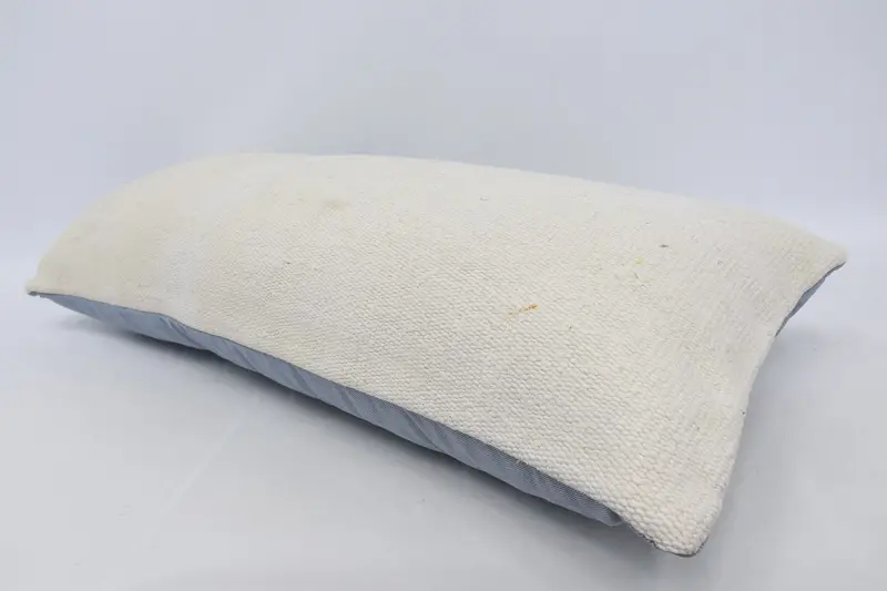 Boho Pillow Sham Cover, Neutral Pillow, Armchair Pillow Case, 16x36 White Pillow Sham, Vintage Pillow, Kilim Pillow Cover, Pillow Sham - 5