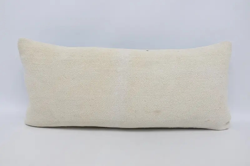 Boho Pillow Sham Cover, Neutral Pillow, Armchair Pillow Case, 16x36 White Pillow Sham, Vintage Pillow, Kilim Pillow Cover, Pillow Sham - 1