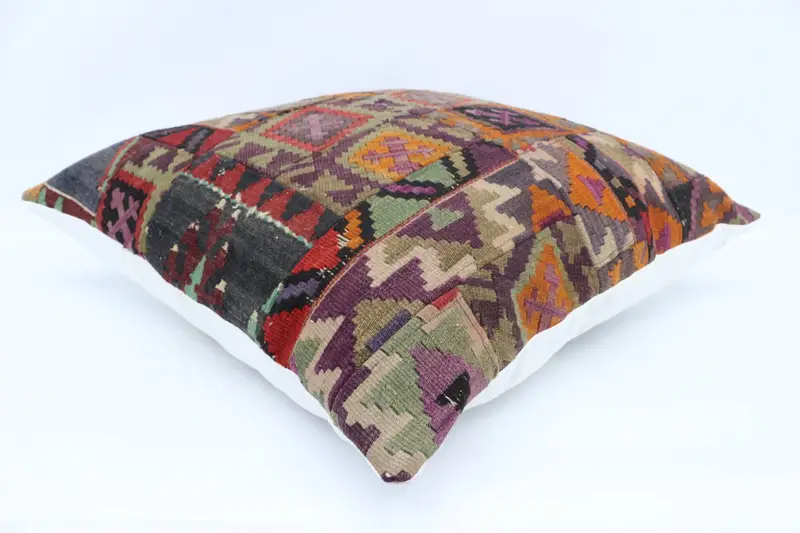 Turkish Pillow, Boho Pillow, Armchair Cushion Cover, 28x28 Orange Pillow Sham, Car Pillow Sham, Pillow for Sofa, Pillow, Bolster Cushion - 6