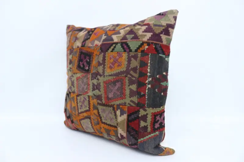 Turkish Pillow, Boho Pillow, Armchair Cushion Cover, 28x28 Orange Pillow Sham, Car Pillow Sham, Pillow for Sofa, Pillow, Bolster Cushion - 4
