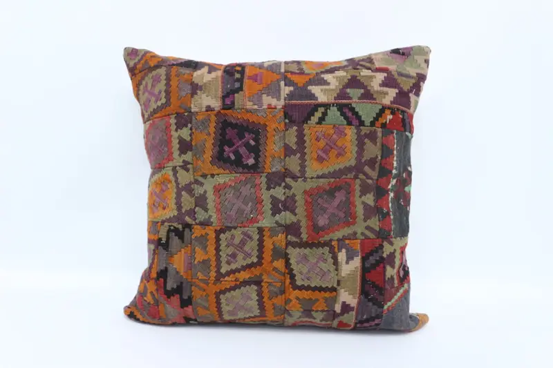 Turkish Pillow, Boho Pillow, Armchair Cushion Cover, 28x28 Orange Pillow Sham, Car Pillow Sham, Pillow for Sofa, Pillow, Bolster Cushion - 1