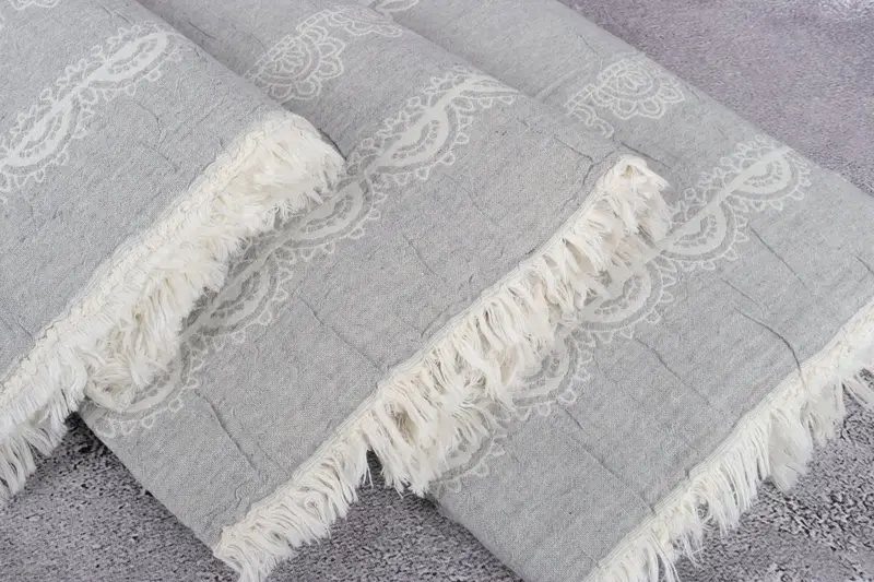 Throw Blanket Couch, Personalized Wedding Gift, Bridal Shower Gift, Best Wedding Gift, Custom Blanket, 88x80 Cotton Kilim Design Towel - 5
