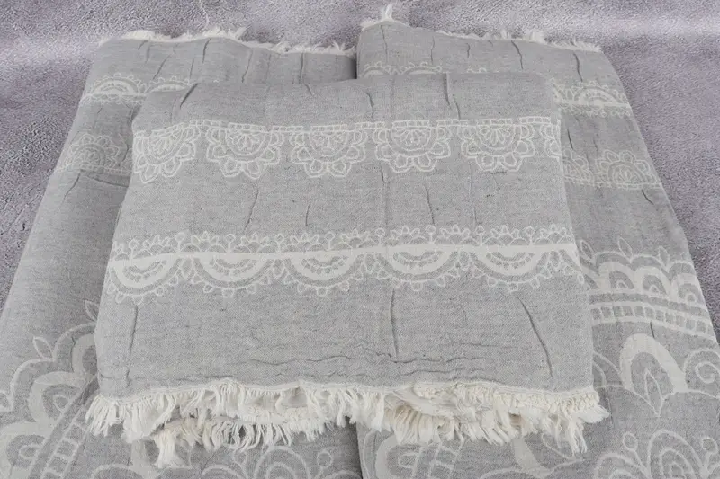 Throw Blanket Couch, Personalized Wedding Gift, Bridal Shower Gift, Best Wedding Gift, Custom Blanket, 88x80 Cotton Kilim Design Towel - 4