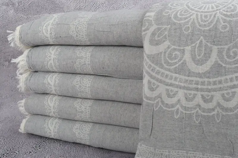 Throw Blanket Couch, Personalized Wedding Gift, Bridal Shower Gift, Best Wedding Gift, Custom Blanket, 88x80 Cotton Kilim Design Towel - 1