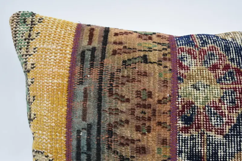 Cushion, Luxury Pillow Cover, Boho Pillow Sham Cover, Vintage Kilim Throw Pillow, Vintage Kilim Pillow Pillow Case, Kilim Pillow, 16x36 Blue Pillow - 2