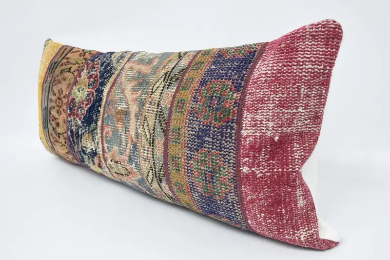 Cushion, Luxury Pillow Cover, Boho Pillow Sham Cover, Vintage Kilim Throw Pillow, Vintage Kilim Pillow Pillow Case, Kilim Pillow, 16x36 Blue Pillow - 4