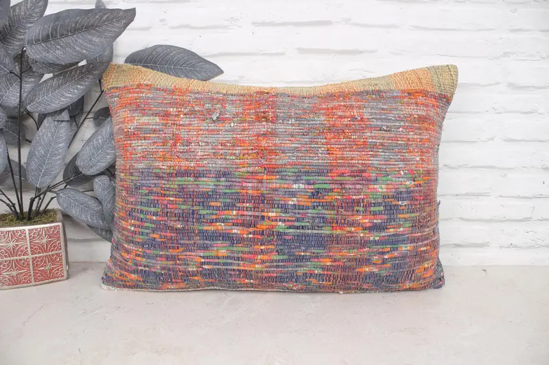 Pillow, Vintage Pillow, 16x24 Blue Pillow Sham, Accent Pillow Case, Ottoman Cushion, Chair Cushion Case, Interior Designer Pillow, Pillow for Couch - 1