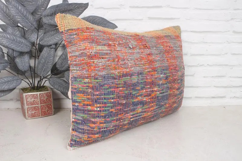 Pillow, Vintage Pillow, 16x24 Blue Pillow Sham, Accent Pillow Case, Ottoman Cushion, Chair Cushion Case, Interior Designer Pillow, Pillow for Couch - 3