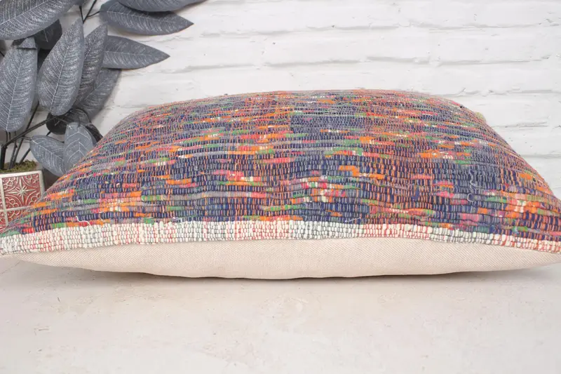Pillow, Vintage Pillow, 16x24 Blue Pillow Sham, Accent Pillow Case, Ottoman Cushion, Chair Cushion Case, Interior Designer Pillow, Pillow for Couch - 5