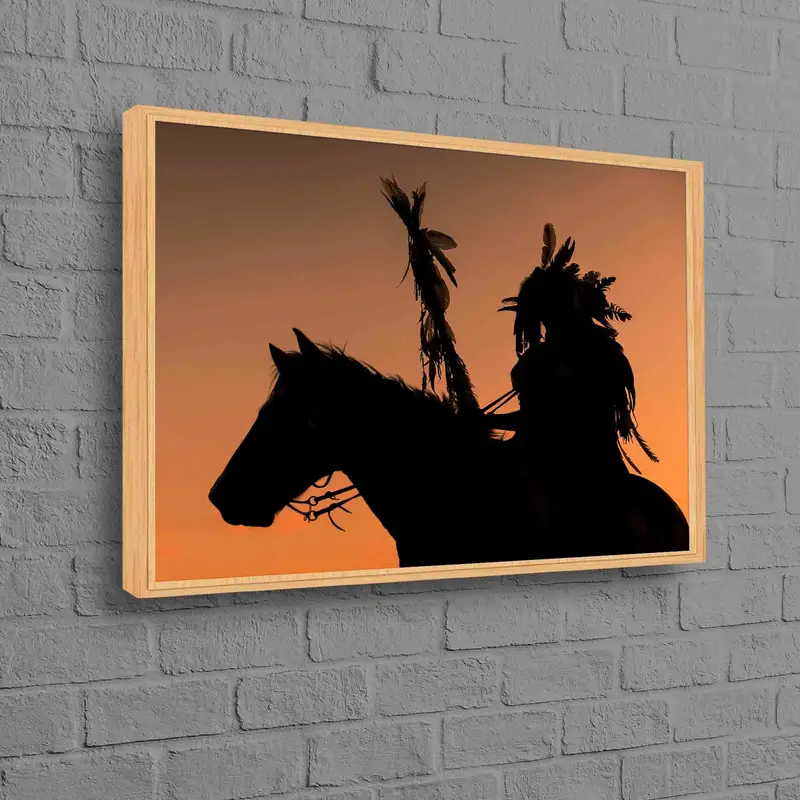 エレガントなインドの女性のシルエット キャンバス プリント - 芸術的な装飾