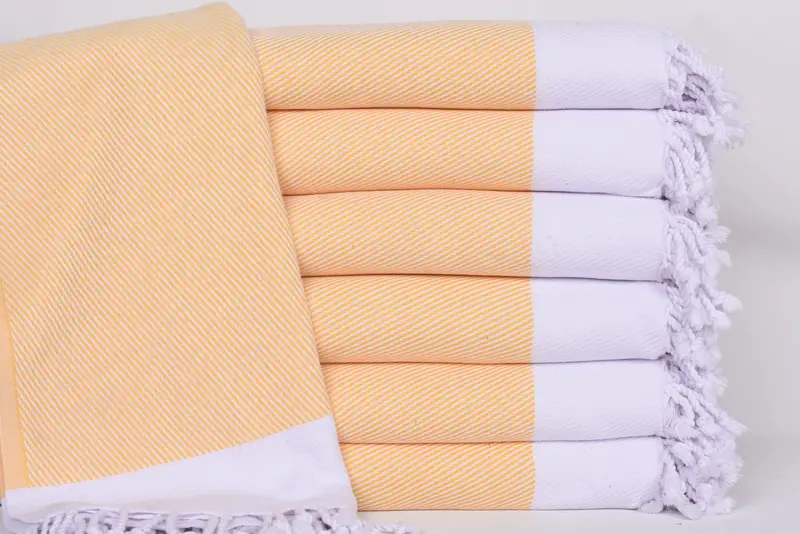 Personalized Organic Cotton Bath Towel Mustard Chevron, 70x40 Inches