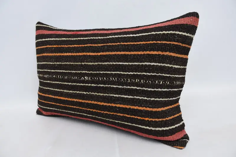 16x24 Brown Pillow Sham, Handmade Kilim Cushion, Oriental Cushion Cover, Vintage Kilim Pillow, Pillow Cover, Boho Pillow Sham Cover - 4