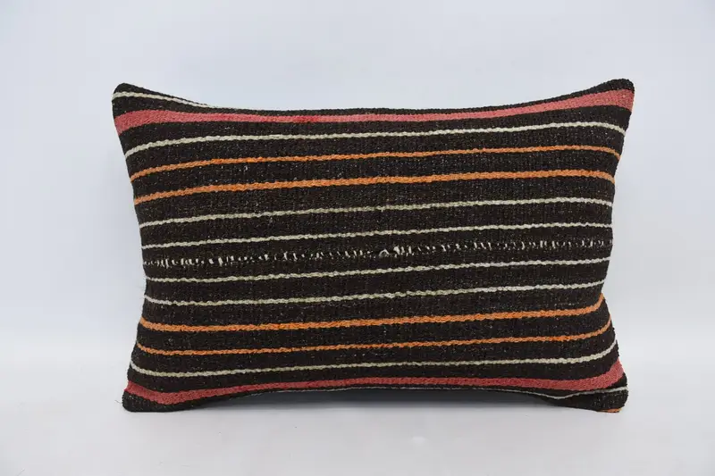 16x24 Brown Pillow Sham, Handmade Kilim Cushion, Oriental Cushion Cover, Vintage Kilim Pillow, Pillow Cover, Boho Pillow Sham Cover - 1