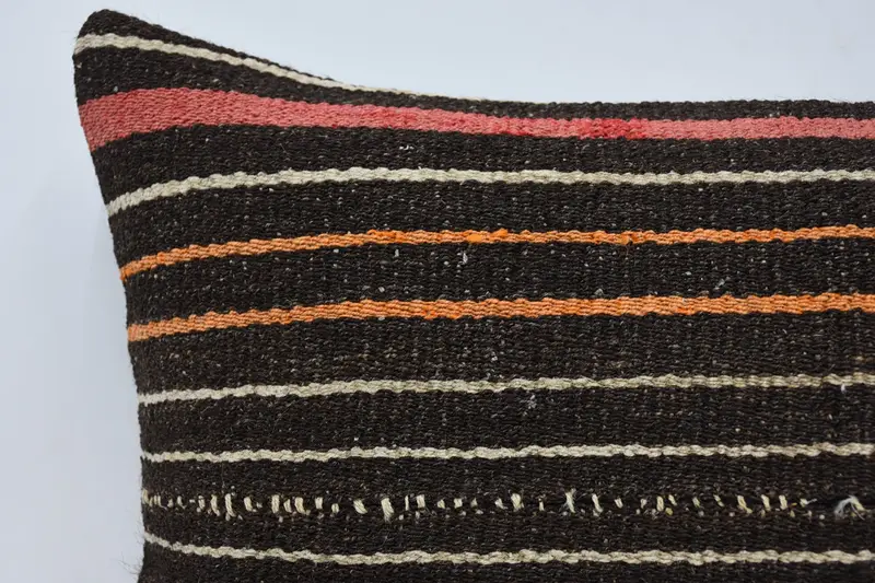 16x24 Brown Pillow Sham, Handmade Kilim Cushion, Oriental Cushion Cover, Vintage Kilim Pillow, Pillow Cover, Boho Pillow Sham Cover - 2
