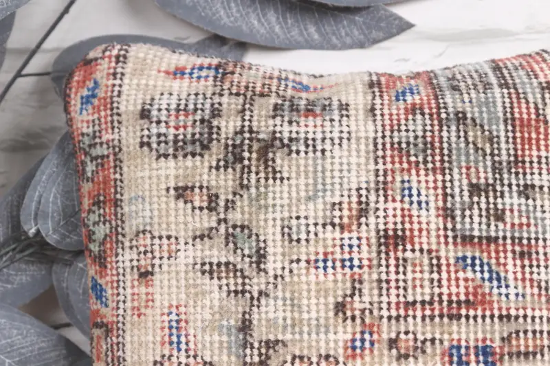 Yoga Cushion, Kilim Pillow Cover, Pillow Case, Vintage Kilim Throw Pillow, Comfy Throw Pillow, 12x12 Beige Pillow Case, Vintage Kilim Pillow - 2