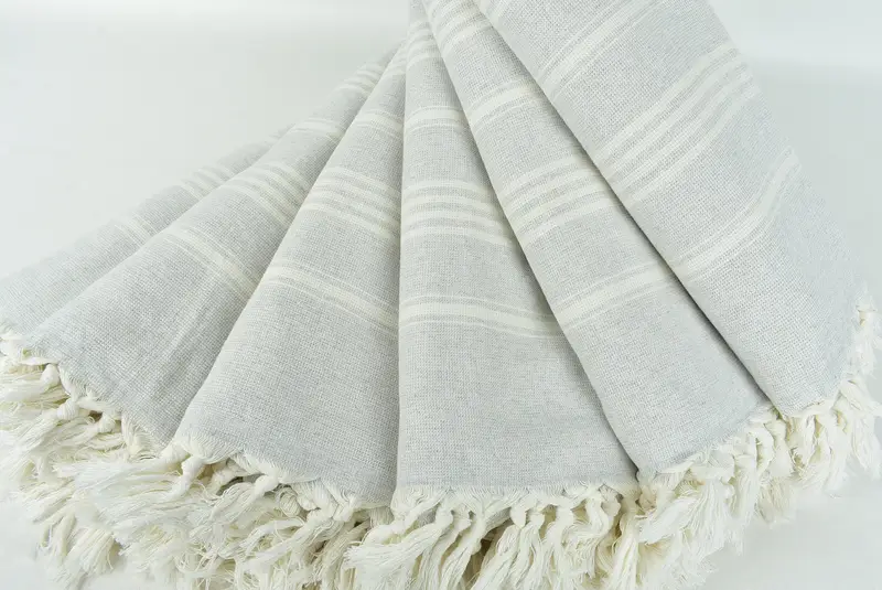 Embroidered Towel, Bridal Gifts, Quick-dry travel peshtemal towel, Bachelorette Party Decorations, 70x40 Cotton Striped Towel, Handmade Gift - 4